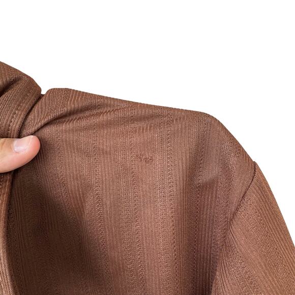 Vintage Jantzen 100 Brown Polo Shirt Men’s L Made in USA 70s Disco Collar - Picture 6 of 7